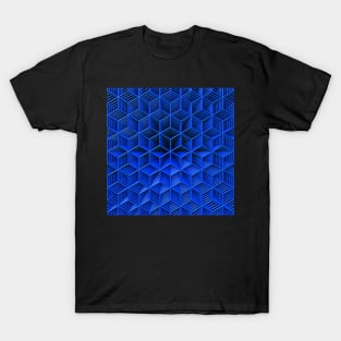 3D Effect - Blue Wireframe T-Shirt